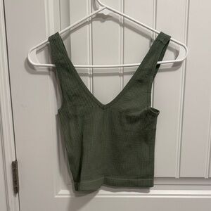Green Ribbed Tank Top bought at a boutique in Hawaii